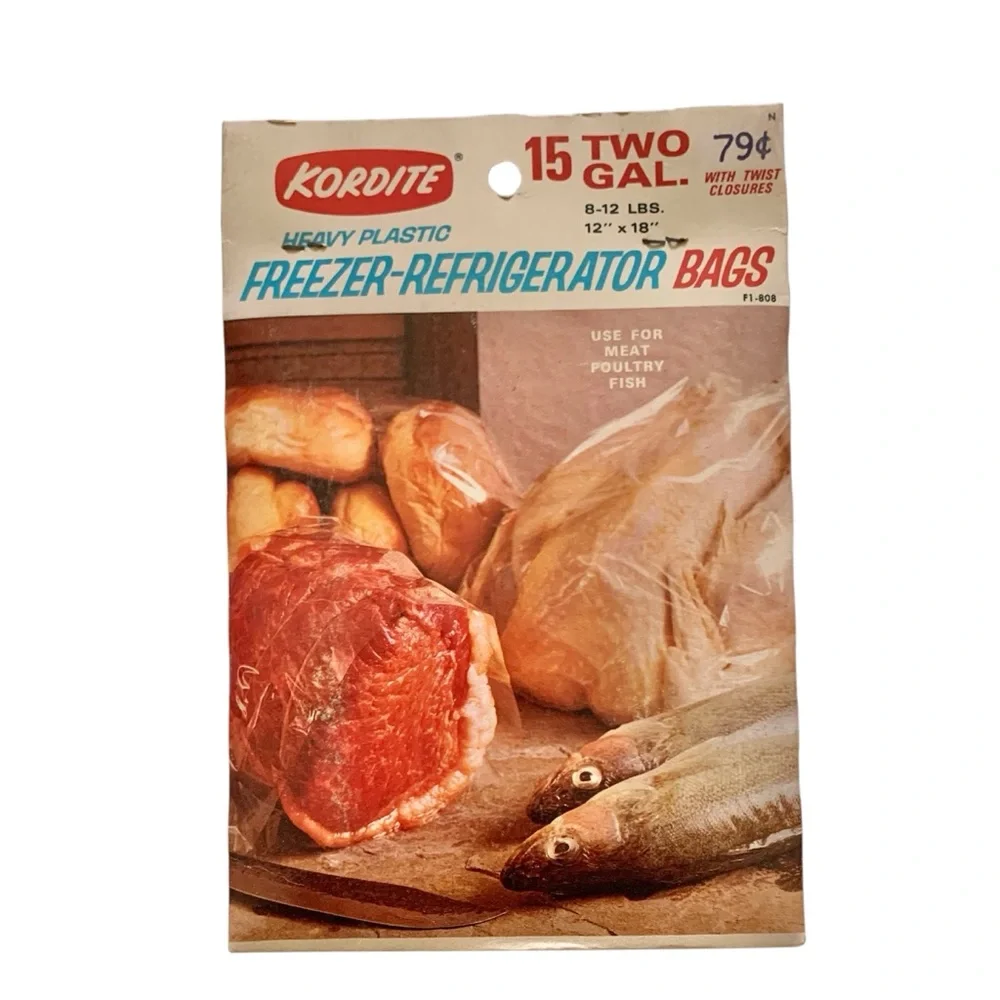 KORDITE Vintage Freezer Refrigerator Bags Bundle of 3 Two Gallon Bags